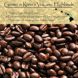 Kona Coffee Whole Bean - 100% Hawaiian Kona Coffee Beans, Single Origin Dark Roast, Fresh Roasted Whole Bean for Drip, French Press & Espresso, Kona