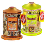 Basilur | Romantic & Pets Music Tins | Music Concert Collection | Pure Ceylon Black &Teas | Metal Caddy | 20 Pyramid Tea Bags Each | Gift of Tea |
