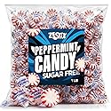 Sugar Free Peppermint Hard Candy, 1 lb. Bulk Bag, Individually Wrapped Refreshing Starlight Mints, Low Calorie Sugar Free Candy for Candy Bowls