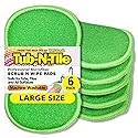 Tub-N-Tile by Tuff-Scrub, Large, 6-Pack, Microfiber, Scrub-N-Wipe Pad, Multi-Surface, Non-Scratch, Dual-Sided, Scrubber for Tubs, Tiles, Sinks