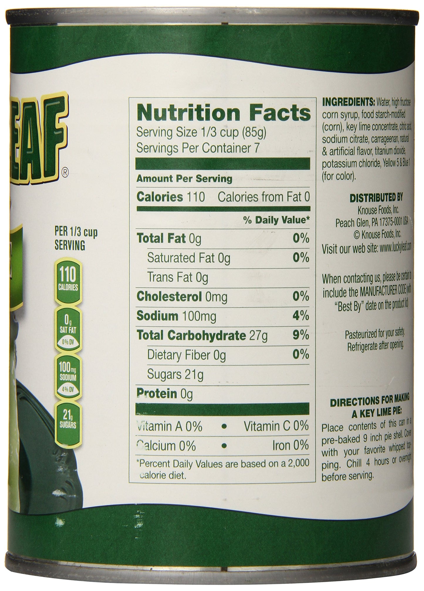 Lucky Leaf Pie Filling, Key Lime, 21 Ounce (Pack of 8)