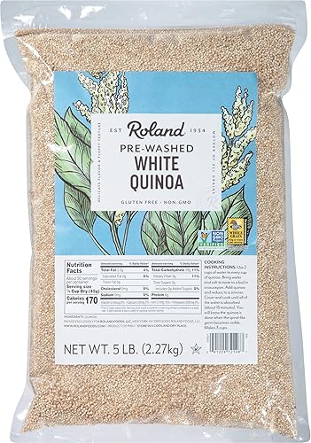 Roland Foods White Quinoa, Pre-washed, Specialty Imported Food, 5 Lb Bag