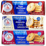 Voortman Sugar Free Cookies - Variety Pack - Oatmeal (1, 8oz packs) - Iced Almonette (1, 8oz) - Pecan Shortbread (1, 8oz) - Made with Real Ingredients