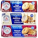 Voortman Sugar Free Cookies - Variety Pack - Oatmeal (1, 8oz packs) - Iced Almonette (1, 8oz) - Pecan Shortbread (1, 8oz) - Made with Real Ingredients