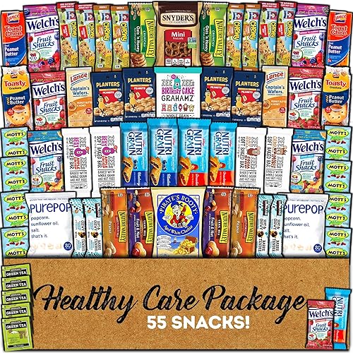 CRAVEBOX Healthy Snack Box Care Package (55 count) Variety Snacks Pack - College Back to School, Graduation
