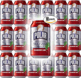 Polar Seltzer Cranberry Lime, 12oz Cans (Pack of 18, Total of 216 Oz)