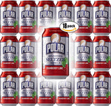 Polar Seltzer Cranberry Lime, 12oz Cans (Pack of 18, Total of 216 Oz)