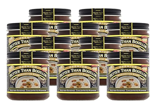 Better Than Bouillon Premium Mushroom Base, Made from Seasoned & Concentrated Mushrooms, Makes 9.5 Quarts of Broth, 38 Servings, 8 OZ (Pack of 10)