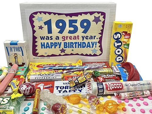 RETRO CANDY YUM ~ 1959 67th Birthday Gift Ideas Nostalgic Candy Assortment from Childhood for 67 Year Old Man or Woman Born 1959 Jr
