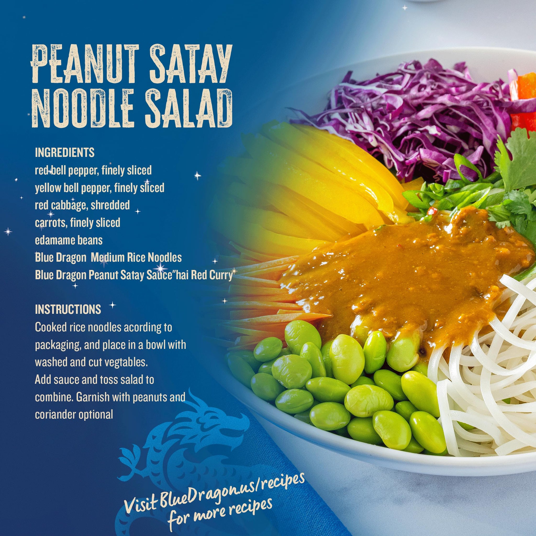 Blue Dragon Peanut Satay Sauce - 12oz Jar (Pack of 1) - Mild, Rich, Nutty and Ready-to-Use Cooking Sauce for Marinades, Dips, Stir-Fries and Noodle