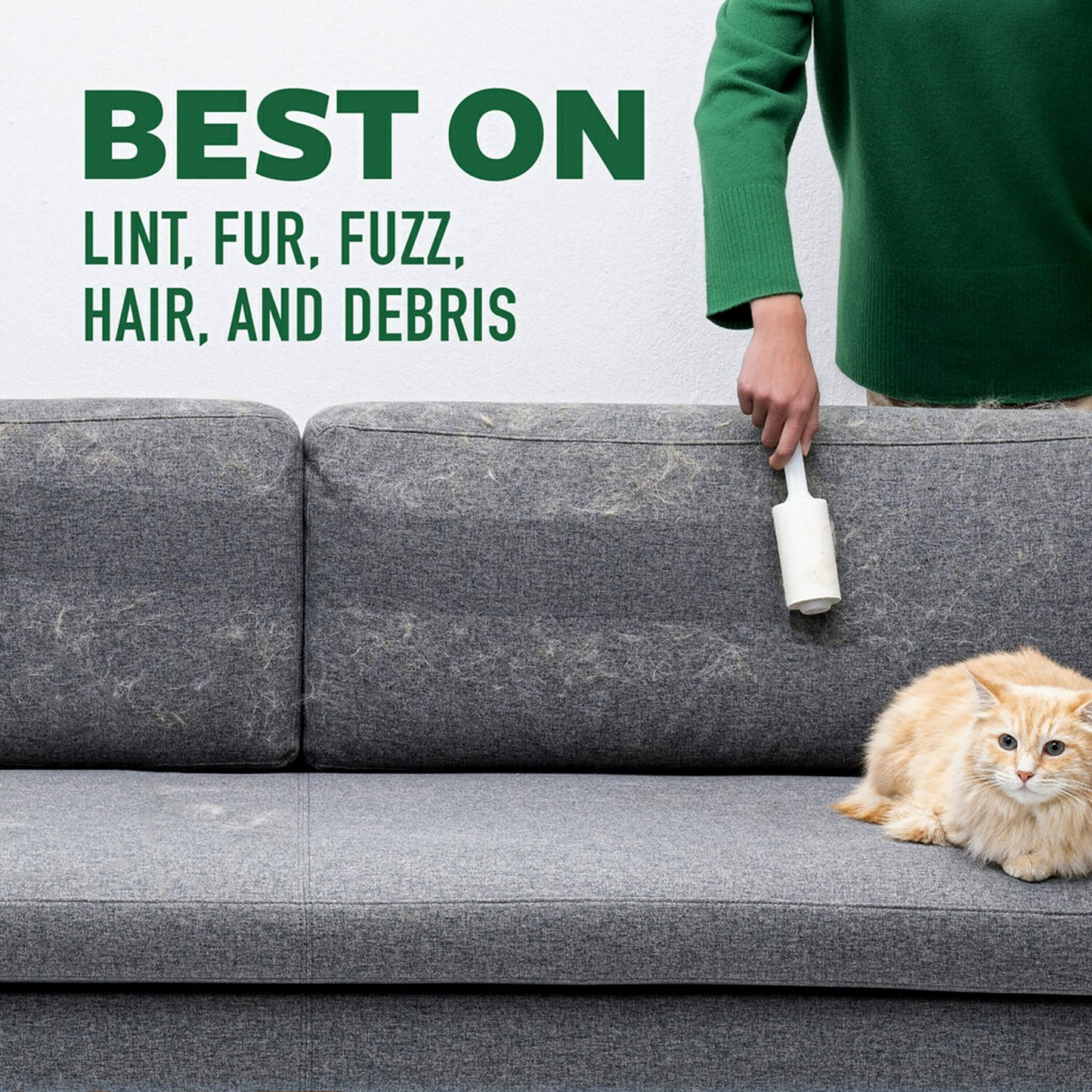 Scotch-Brite Greener Clean Lint Roller, Reusable Lint Rollers for Clothes, Furniture, and Pet Hair, Tidy Up Fabrics with a More Sustainable Fuzz
