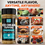 Ice Cream Topping Cinnamon Roll Mix - Gluten Free & Low Sodium Cinnamon and Sugar Flavor for Coffee Toppings. Cinammon Sugar Powder Seasoning