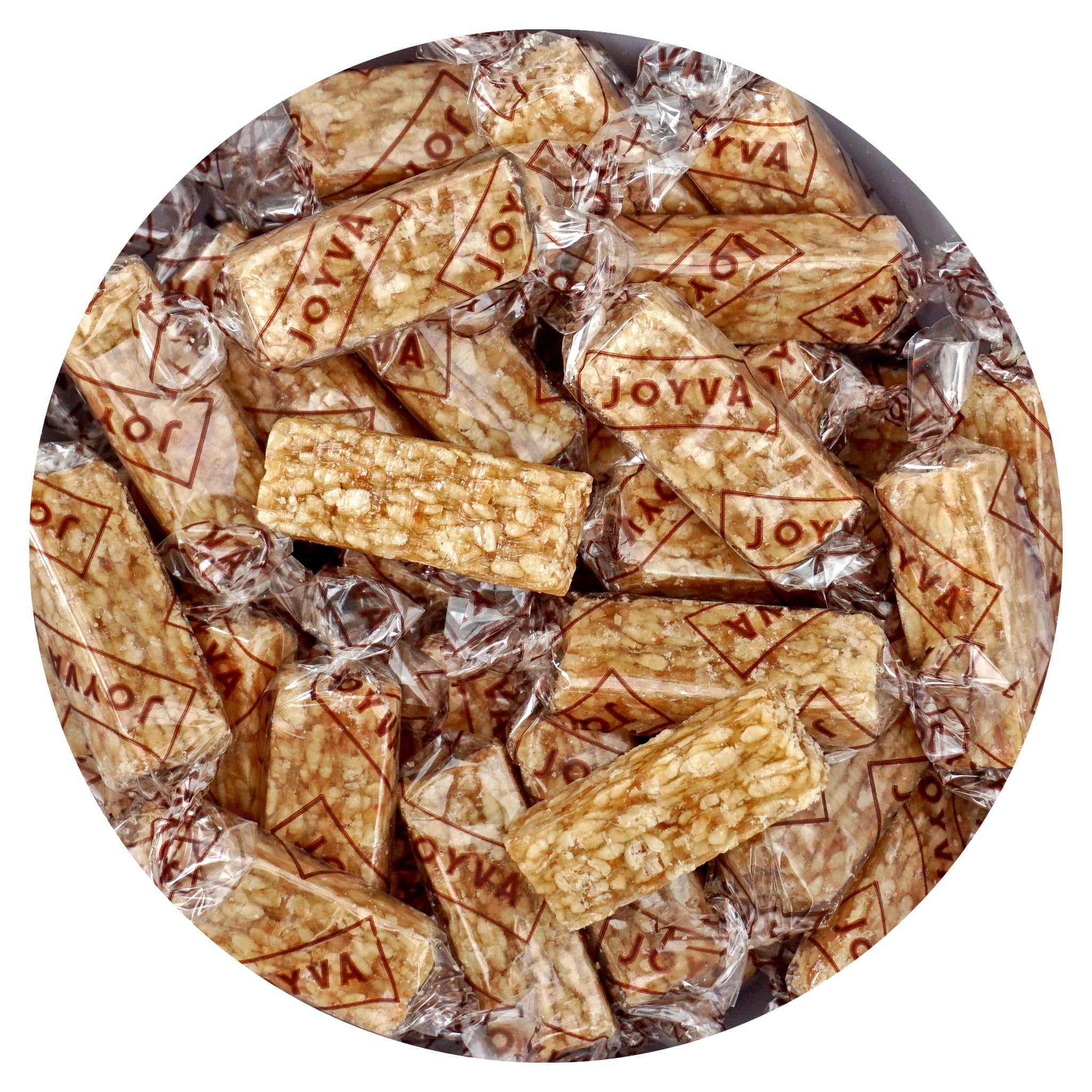 Sesame Crunch Bars, 2 Pound Bulk Bag, Individually Wrapped Honey Candy Bars, The Hampton Popcorn & Candy Company