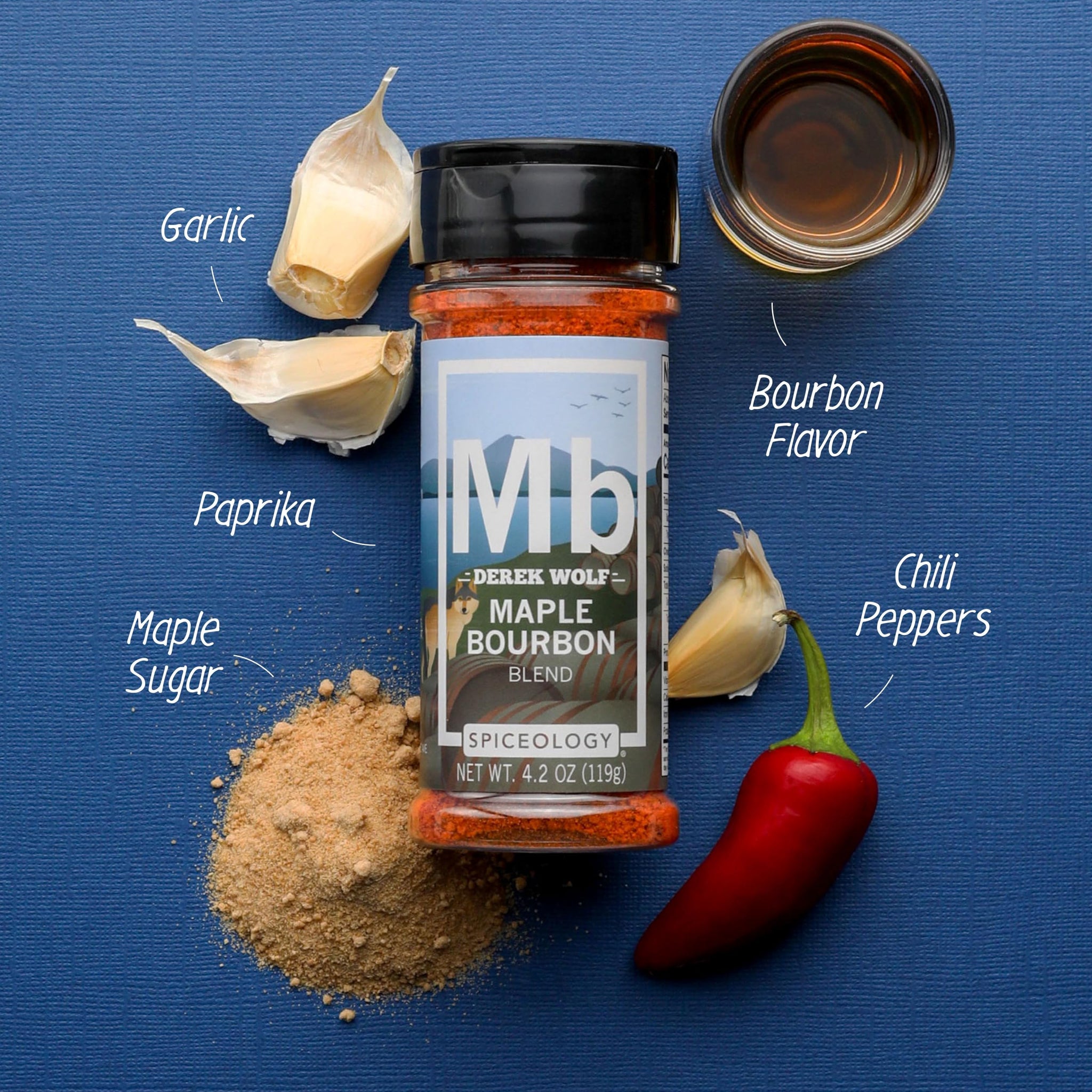 Spiceology & Derek Wolf - Maple Bourbon Seasoning - Sweet & Smoky Barbeque Rubs, Seasonings and Spice Blends - Use On: Ribs, Pork Shoulder, Beef
