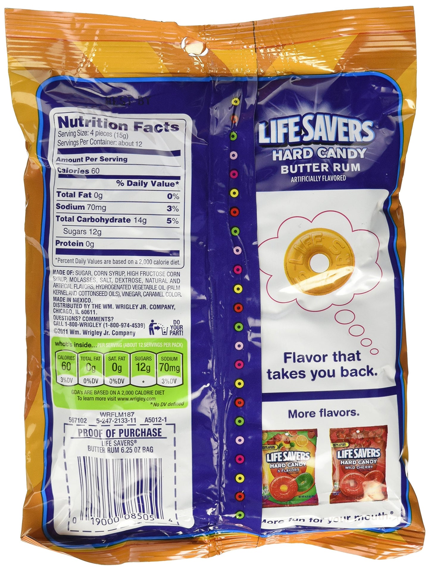 LifeSavers Candy, Individually Wrapped, Butter Rum - 6.25 oz (2 pack)