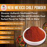 New Mexico Chili Powder (4oz) - Natural and Premium. Great For Stews, Soups, Meat Rubs, Salsa, Enchiladas and More. Moderate Heat. By Amazing Chiles