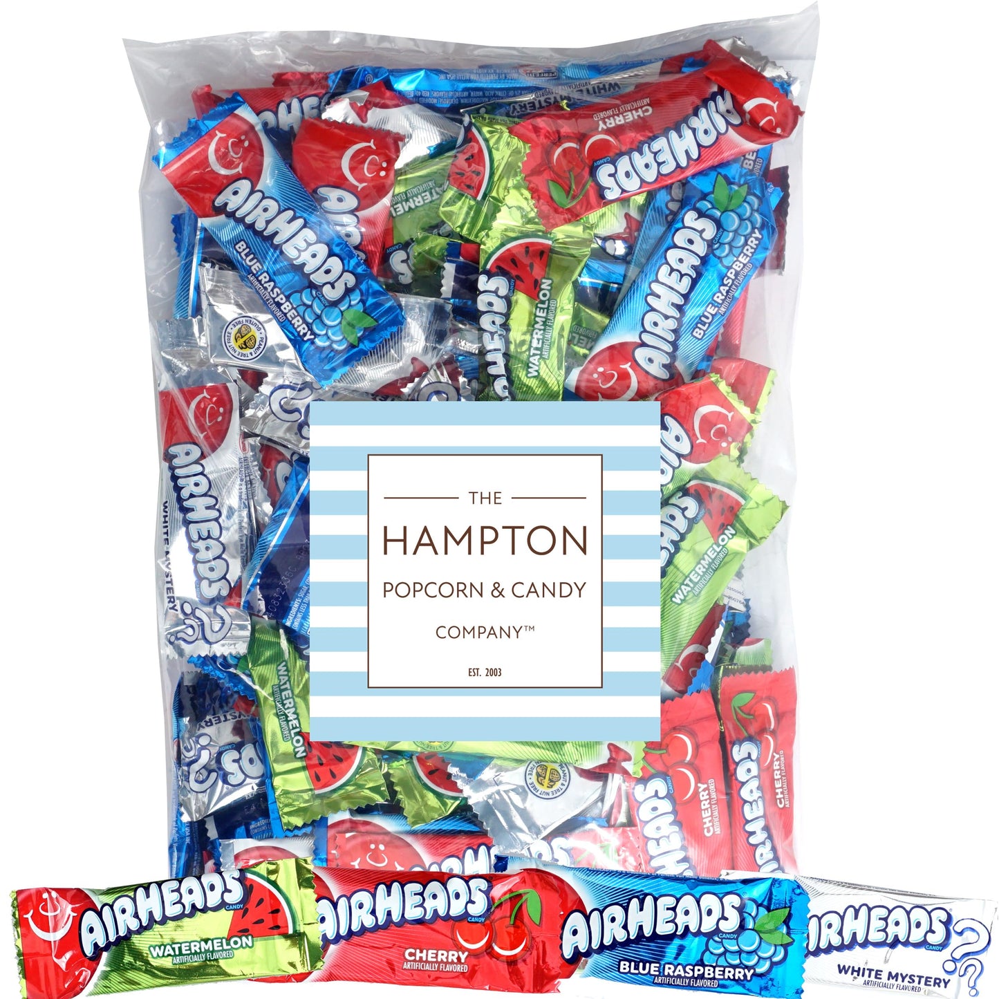 Airheads Candy Mini Bars, Assorted Flavors, 2 Pounds (Approx. 70 Pieces) Airheads Bulk Bag, Individually Wrapped Candy, Mini Airhead