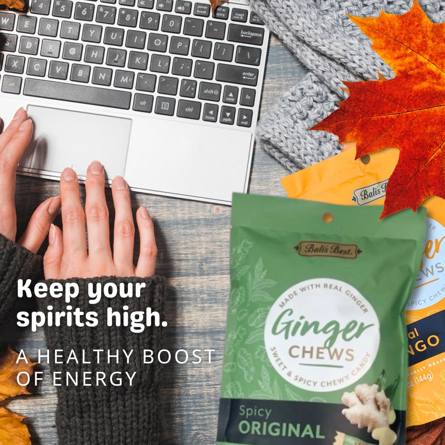 Bali's Best Ginger Chews, Spicy Original Flavor, 5.08 Oz, Individually Wrapped Soft Candy, Made with 100% Real Ginger, Digestive Health Support, Upset