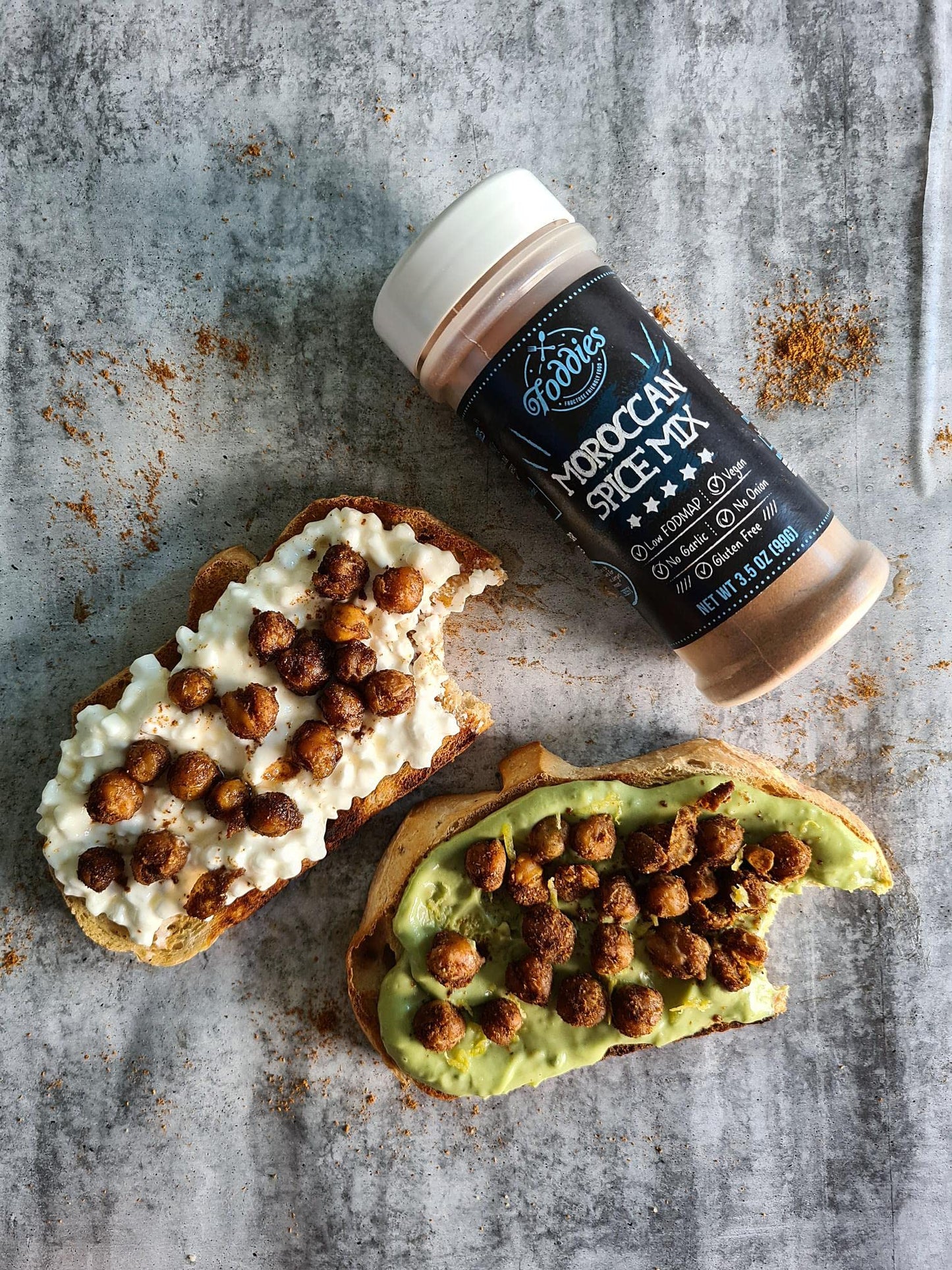 Foddies Low FODMAP Moroccan Spice Blend - Cumin Coriander Cinnamon Seasoning, No Onion No Garlic, IBS Friendly, Gluten Free, Vegan, 3.5oz