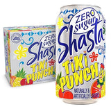Shasta Zero Sugar Tiki Punch | 12-Pack of 12oz Cans | Tropical Punch Flavor | Sugar-Free & Sweet | Caffeine-Free