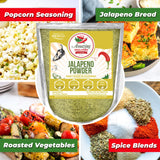 Jalapeno Powder Seasoning 4oz - Natural and Premium. Great For Chili, Salsa, Spice Blends, Stews, Tacos, Corn Bread. Medium to High Heat - fruity