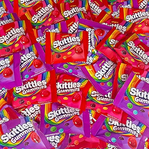 Skittles Gummies Mix 1.5 LB Fun Size Variety Pack of Original & Wild Berry Flavors Individually Wrapped Fruity Gummy Candy for Parties, Gifting