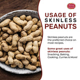 Spicy World Skinless Peanuts, Blanched Raw Peanuts (Uncooked, Unsalted) 4 Pound (64oz) ~ All Natural USA Grown