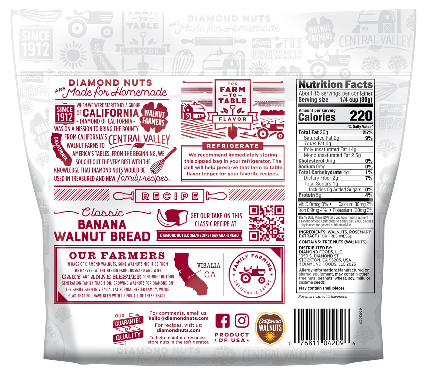 Diamond of California Shelled Walnuts 16 oz
