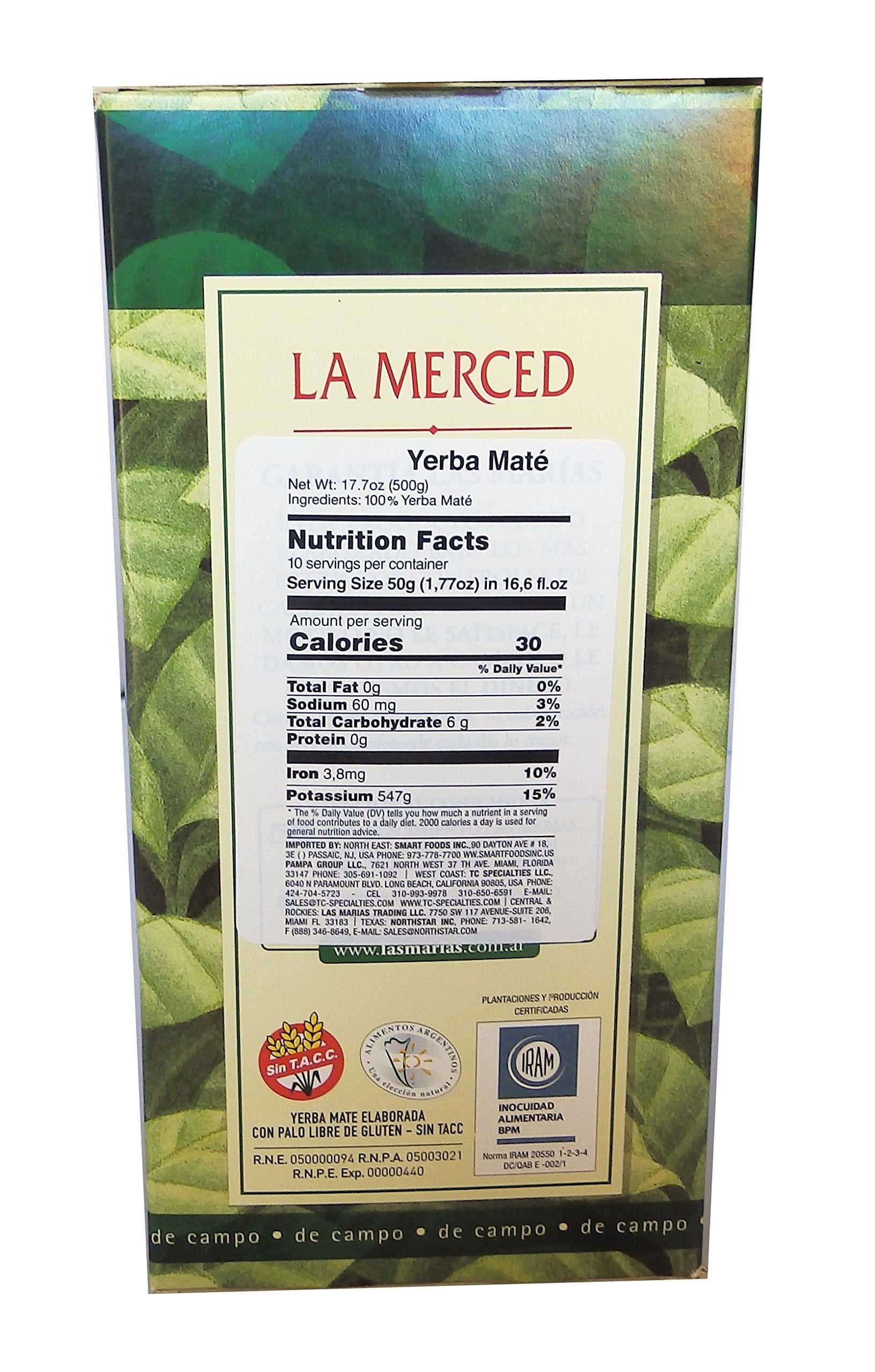 La Merced De Campo Yerba Mate 500 g (1.1 lb) 6 units