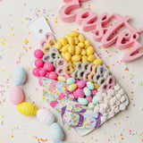 Easter Snack Board Gift Tray - Chocolate & Sweet Treat Assortment in Reusable Wooden Box - Spring Dessert Grazing Gift for Families, Brunch & Hosting