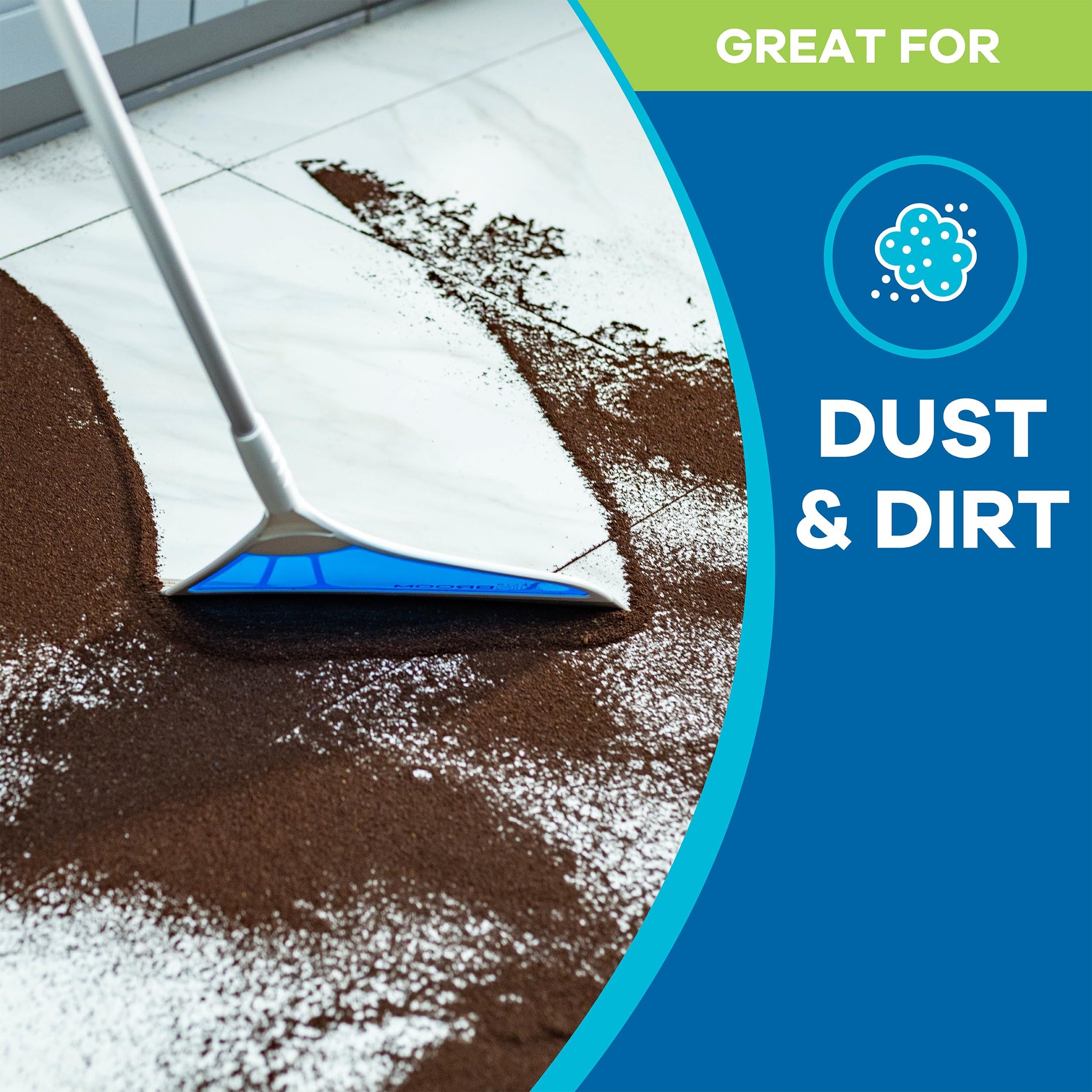 Helio AirBroom 3 Piece Kit All Surface Sweeper and Squeegee for Wet and Dry Cleaning Dust, Dirt, Liquids, Pet Hair, Tile, Hardwood Floors, Carpet