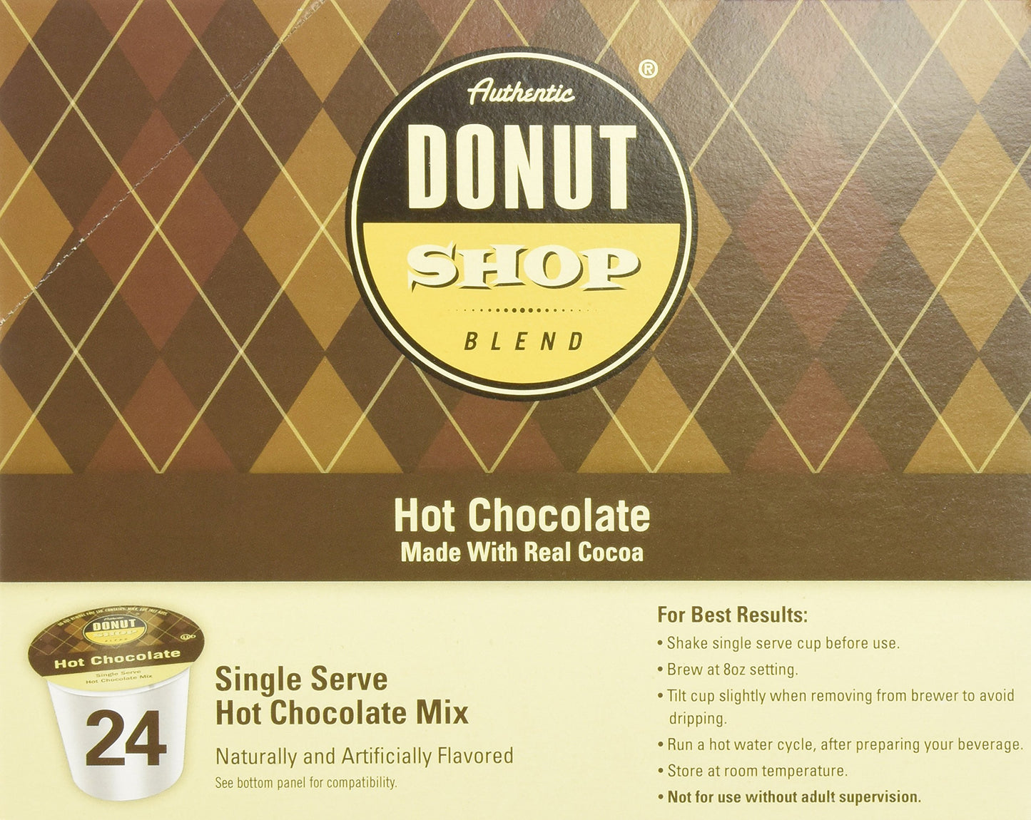 Donut Shop Blend Indulgent Beverages Hot Chocolate, 24 Count