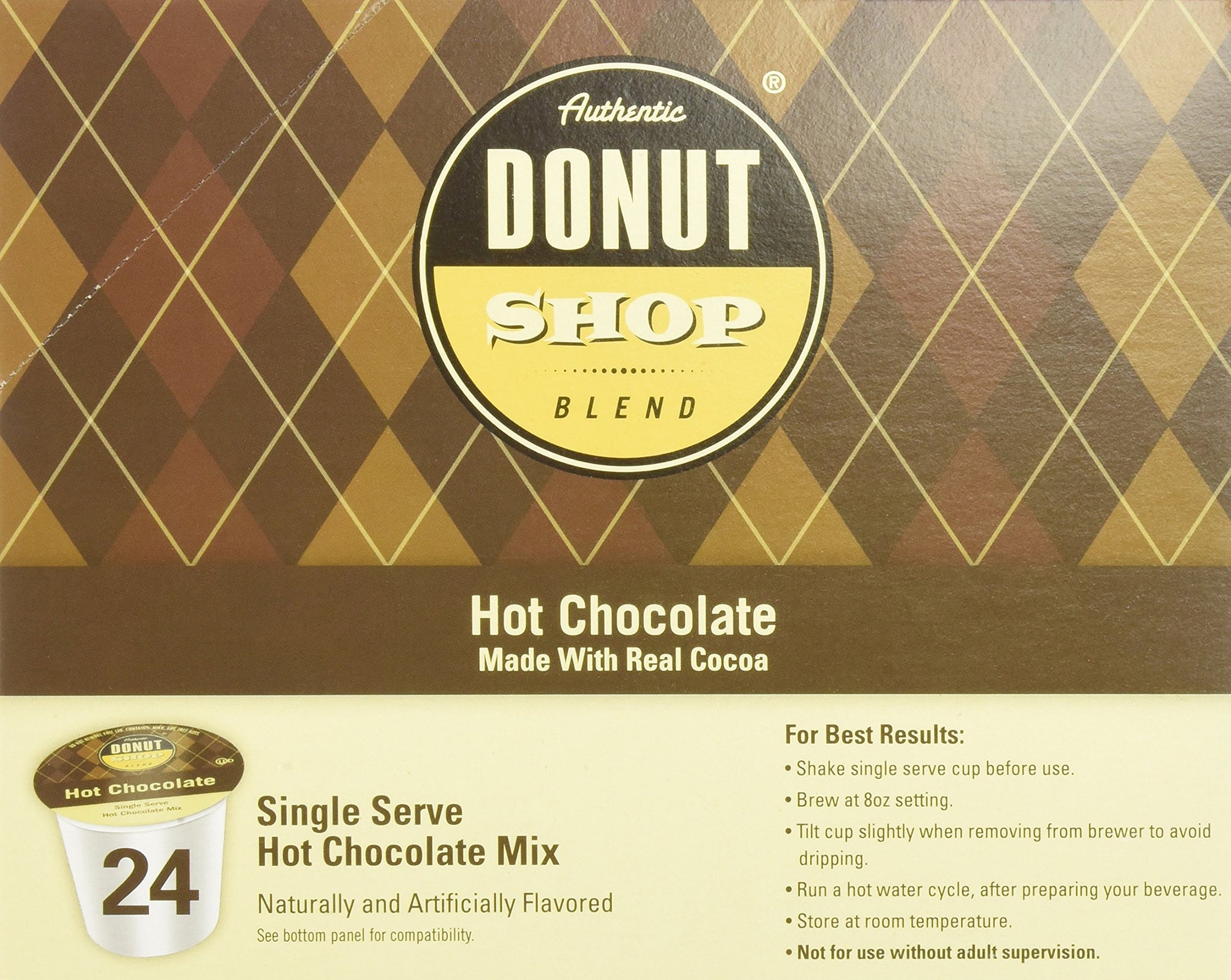 Donut Shop Blend Indulgent Beverages Hot Chocolate, 24 Count