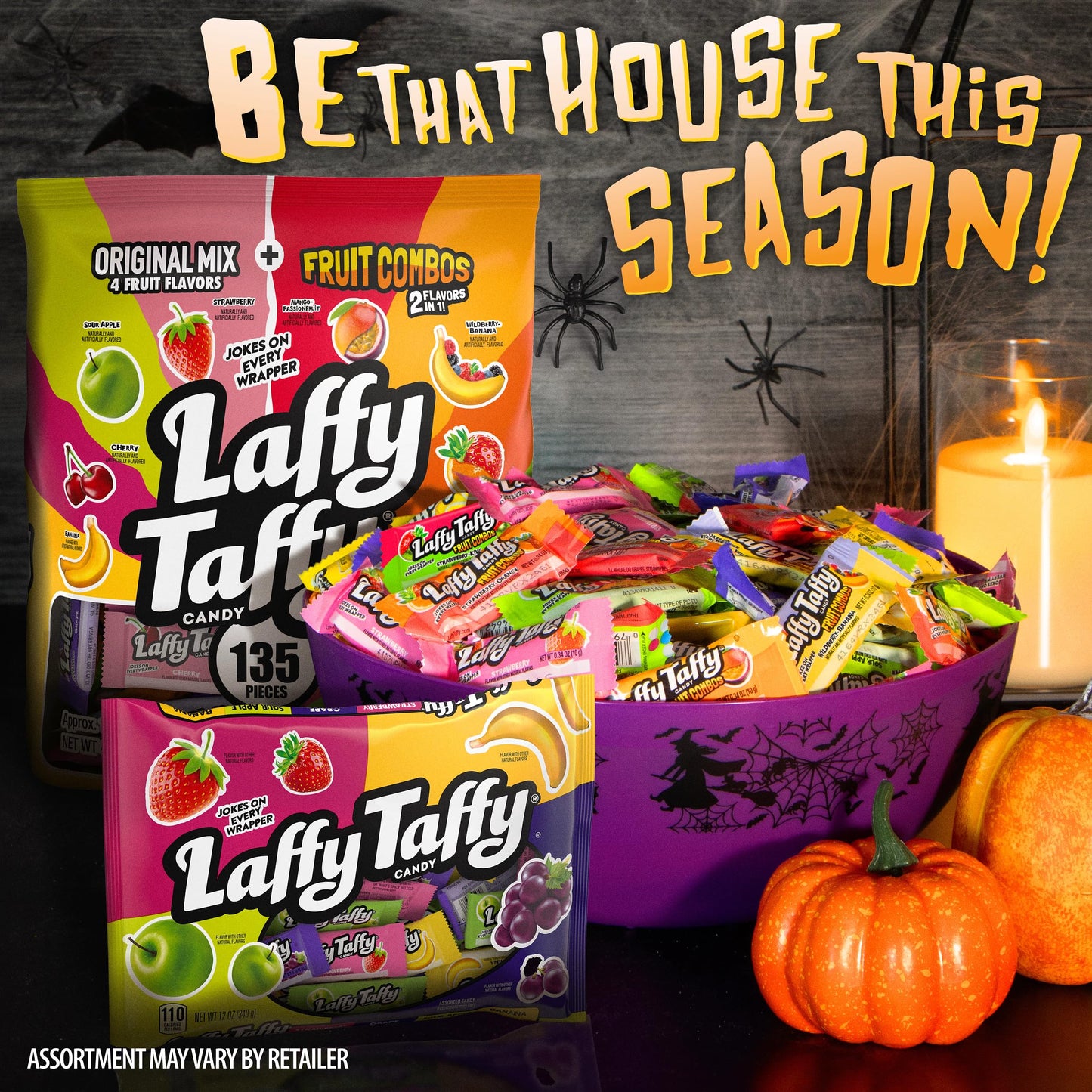 Laffy Taffy Candy, Assorted Mini Bars, 12 Ounce