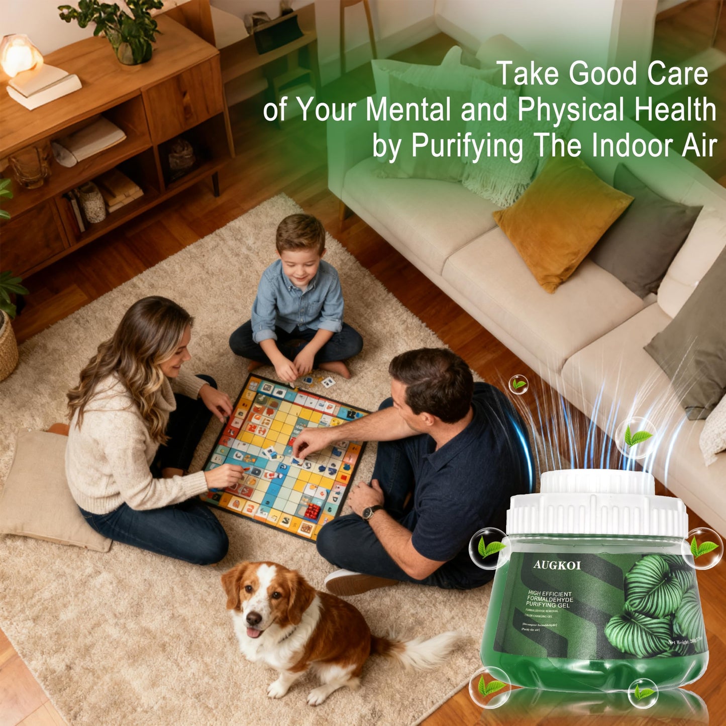 AUGKOI Formaldehyde Removal Gel, Strong Odor Eliminator, More Effective than Activated Charcoal, Room Deodorizer, Multi-purpose Air Freshener