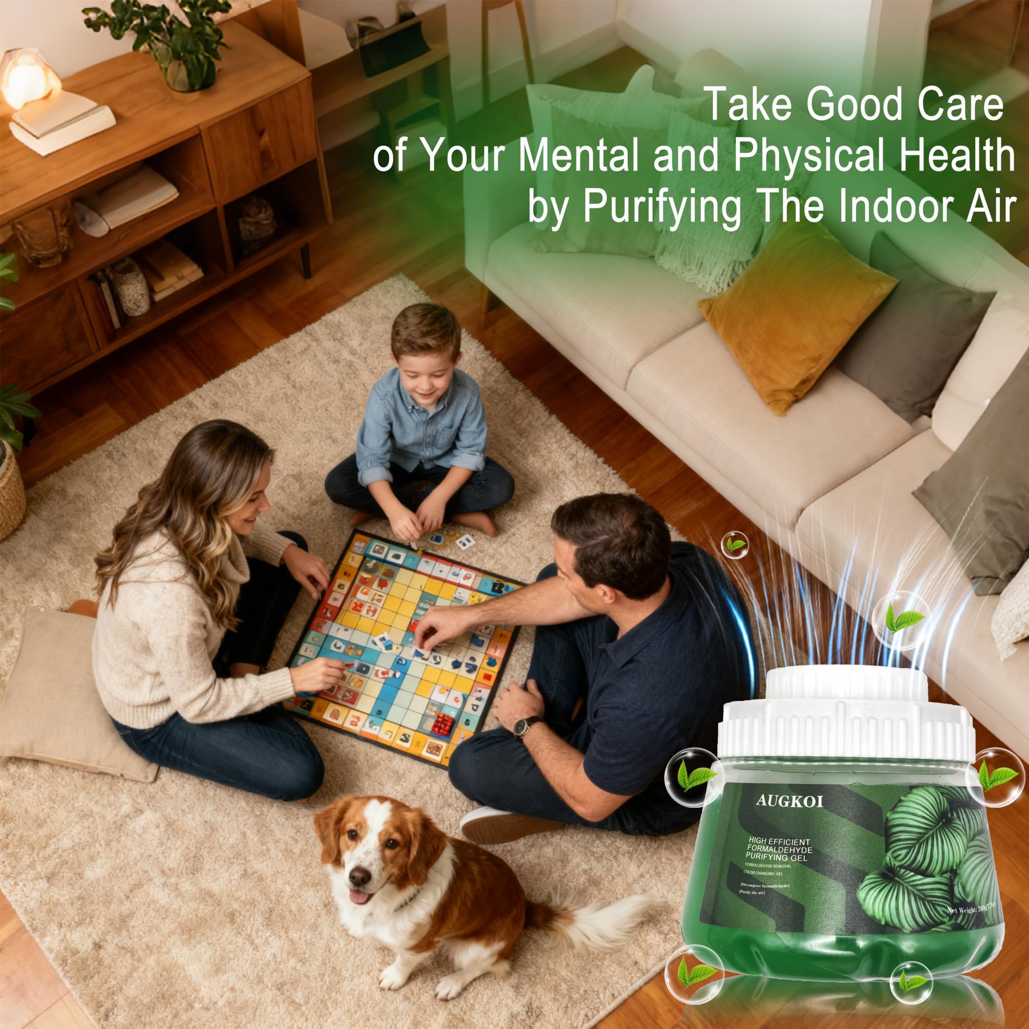 AUGKOI Formaldehyde Removal Gel, Strong Odor Eliminator, More Effective than Activated Charcoal, Room Deodorizer, Multi-purpose Air Freshener