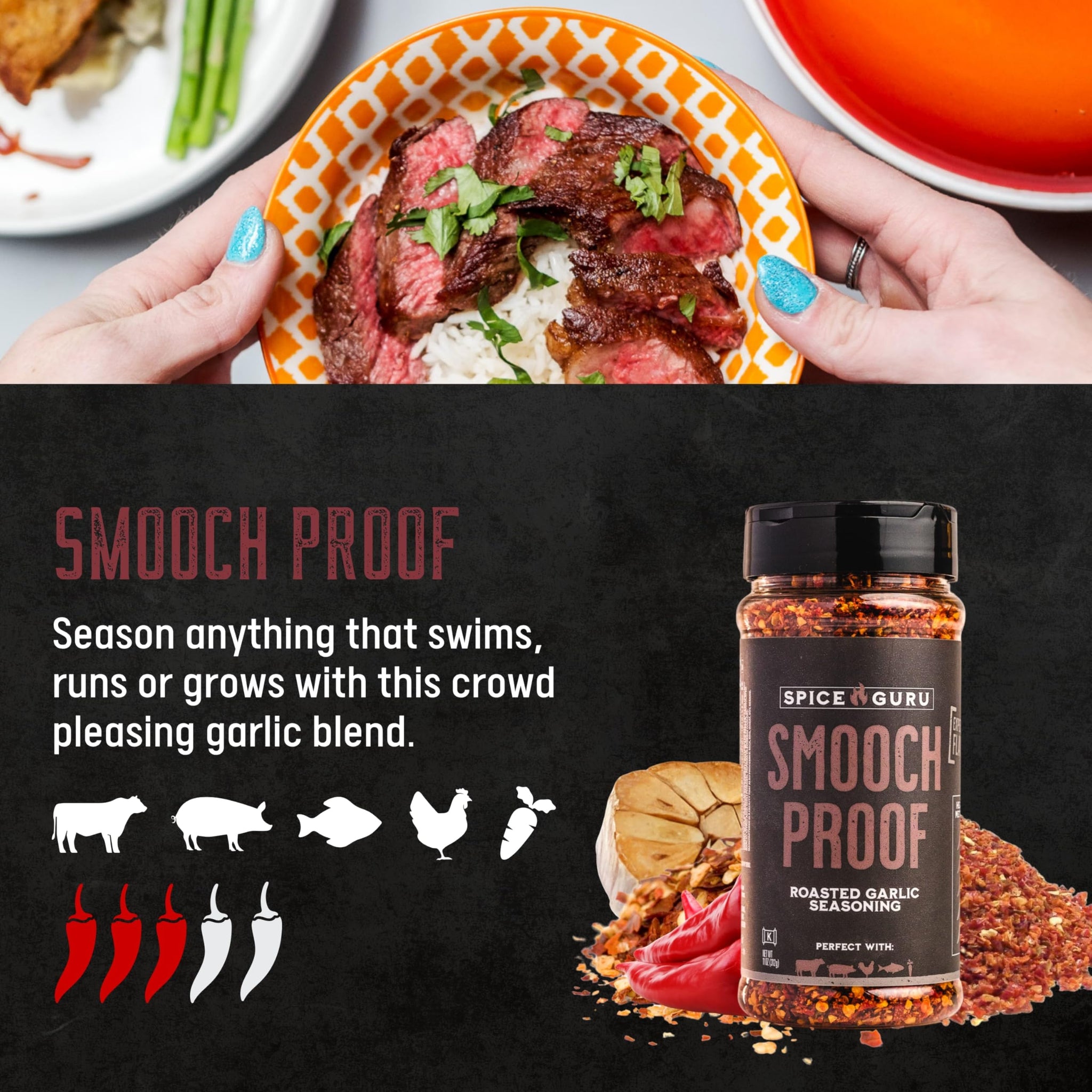 Spice Guru Smooch Proof BBQ Rub - Gifts for Men Who Cook, Gifts for Dad, Men Gifts, Dad Birthday Gift - Spices and Seasonings Sets - Steak Seasoning