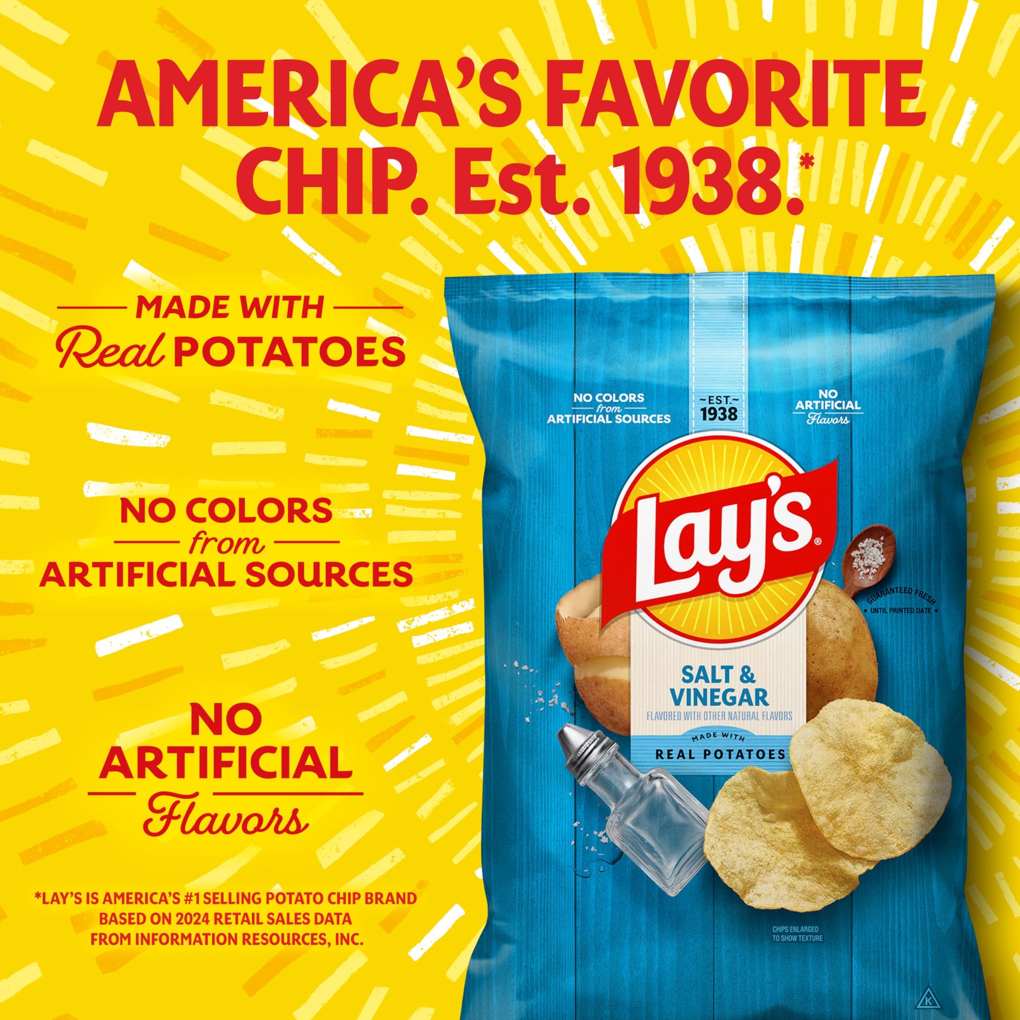 Lay's Potato Chips Salt & Vinegar, 12.5 Oz