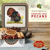 PRIESTER'S | Wild Turkey Gift Tin | Gorgeous Original Artwork + Gourmet Southern Pecan Treats | Unique & Delicious Gift | 7.75 x 7.75 x 2in