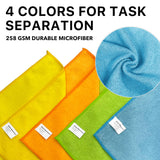 Simple Houseware Microfiber Cleaning Cloth 50 Pack, 12" x 12", 4 Colors