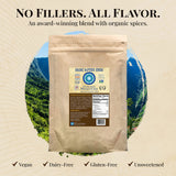 Blue Lotus Chai - Traditional Masala Chai - Makes 530 Cups - 1 Pound Bulk Bag Masala Spiced Chai Powder with Organic Spices - Instant Indian Tea No