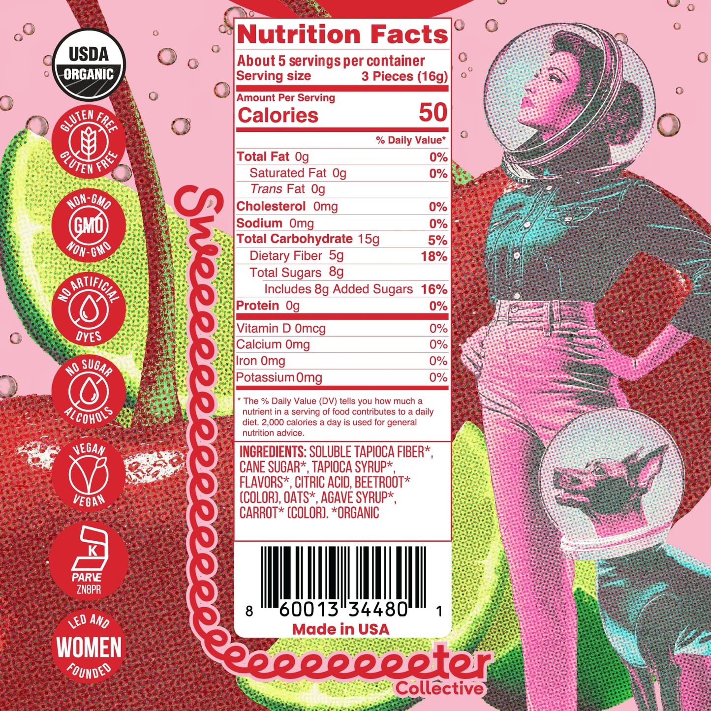 Sweeter Collective Hard Candy, Organic & Long-Lasting 15 Pops 2.82 oz - Shirley Temple