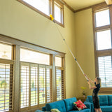 High Ceiling Cobweb Duster and Pole | Ceiling Fan Cleaner Extendable Duster | Nylon Telescoping Long Handle Extension Duster For Cleaning Spider Webs