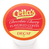 Cella's Decaf Chocolate Cherry Coffee Pods Compatible with Keurig K Cup Brewers, Medium Roast Flavored Coffee, Smooth Single Serve Pods for Home