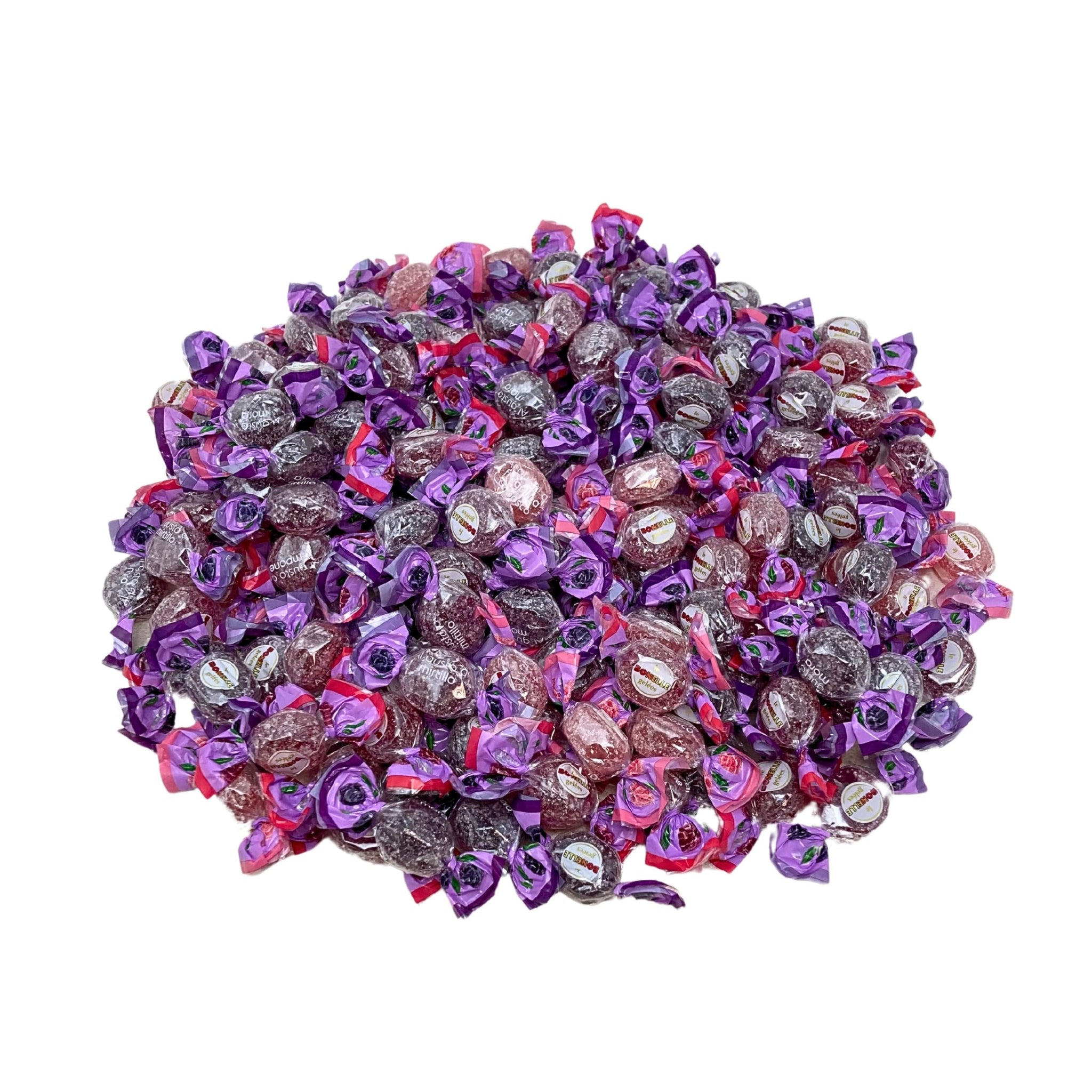 Premium Italian Berry Jelly Candies - 2.25lb 4 Flavors Berry Assortment - Vegan, Gluten Free, Natural Flavors, Individually Wrapped, Perfect