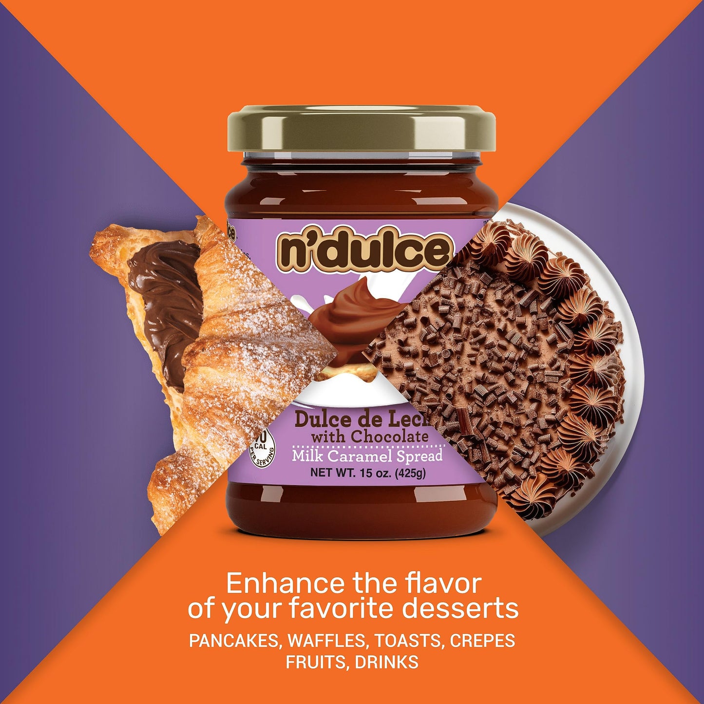 N’DULCE Dulce De Leche Spreadable and Chocolate | Milk Caramel Spread | Syrups For Coffee Drinks | Creamy and Rich Flavor | Gluten-free | Nut-free |