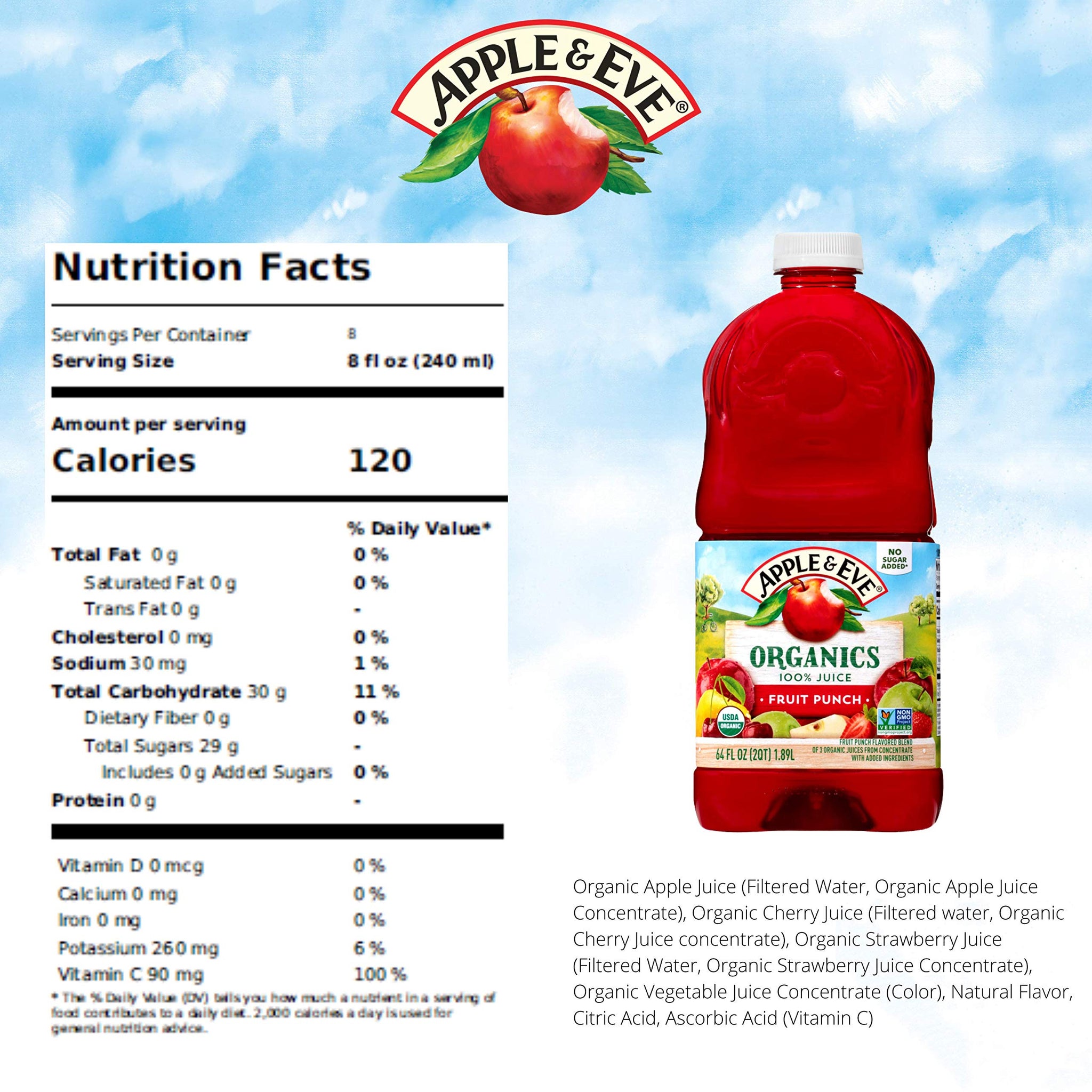 Apple & Eve Organic Fruit Punch, 64 Fl Oz