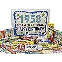 RETRO CANDY YUM ~ 1958 68th Birthday Gift Box Nostalgic Candy Assortment from Childhood for 68 Old Man or Woman Born 1958