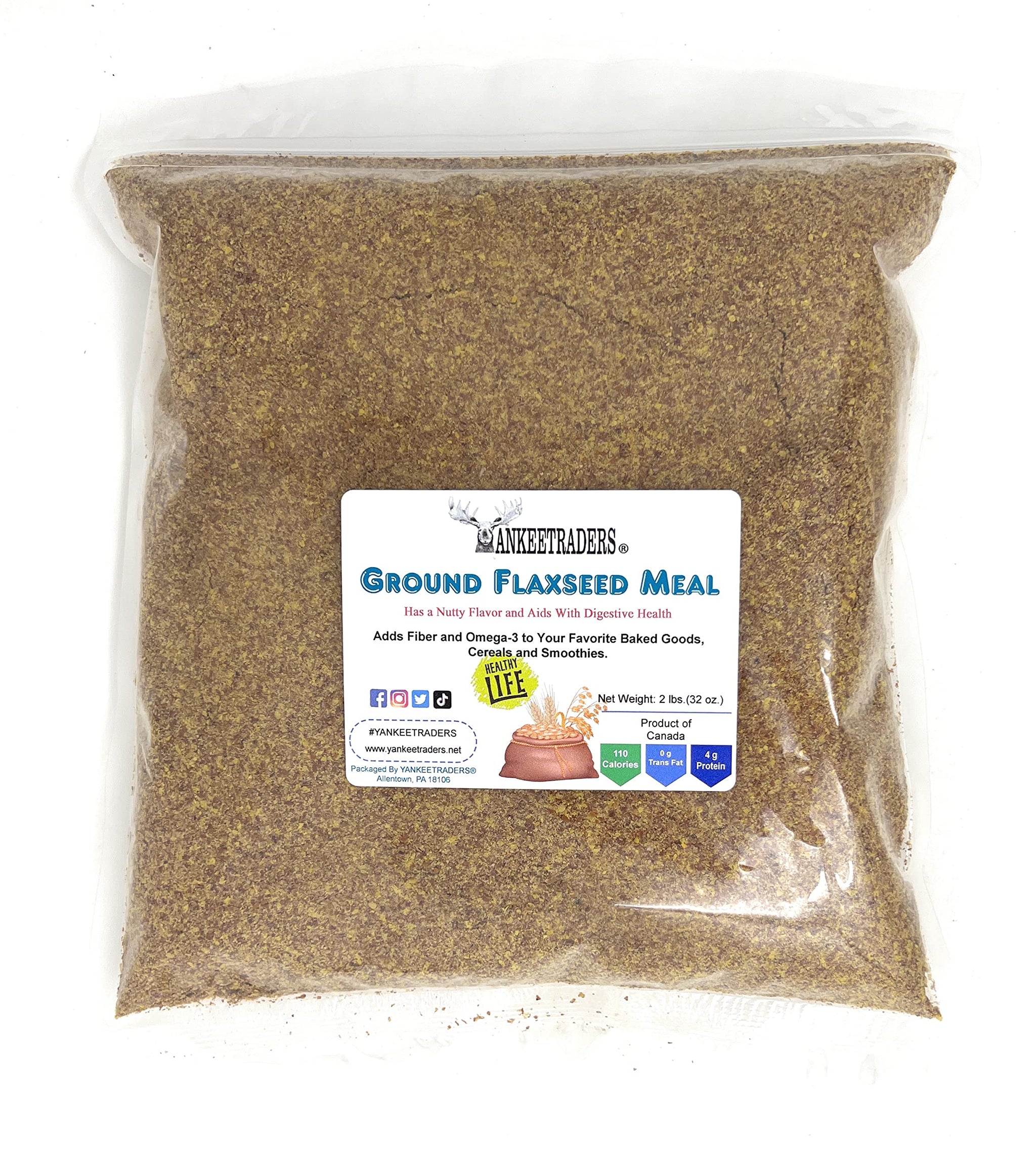 Yankee Traders Flax Seed, Ground, 2 Pound (Pack of 5)