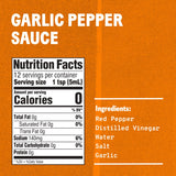 TABASCO Brand Cayenne Garlic Pepper Sauce, Mild Hot Sauce, Glass Bottle, Smoky & Zesty Blend with Savory Garlic, Bold Flavor, Great for Italian Dishes